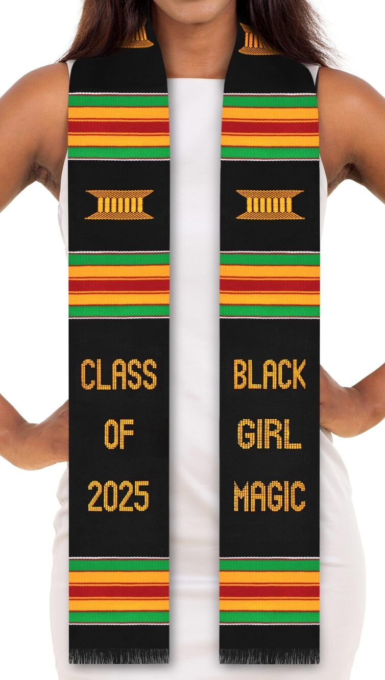 9202 Black Girl Magic Class of 2025 Kente Stole Magic 2025